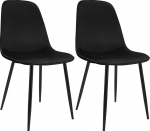 CLP Maryam s&ouml;&ouml;gitoatoolid, polsterdatud k&ouml;&ouml;gitoolid seljatoega ja musta metallraamiga, maksimaalne koormus 150 kg, v&auml;rv: must, materjal: Velvet