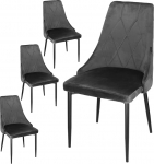 SPRINGOS polsterdatud toolid koos seljatoega komplekt 4 elutoa s&ouml;&ouml;gitoa ja k&ouml;&ouml;gi jaoks Sametkangas K&otilde;rge esteetika Stiilne kaasaegne mugav pehmendusega toolid