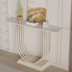 T&ouml;&ouml;stuslik konsoollaud - kitsas ristk&uuml;likukujuline sissep&auml;&auml;sulaud, lihtne paigaldus diivani taha, akentilaud esikusse - kreemikas viimistlus, 120cm pikkune