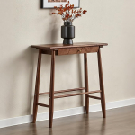 Kitsas konsoollaud sahtlitega, kitsas k&uuml;ljelaud, valmistatud p&auml;hklipuust, naturaalne puiduv&auml;rv, minimalistlik retro disain, esiku ja koridori laud (100 x 30 x 80 cm).