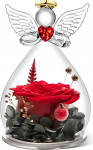 Qinqinxin Mother's Day Gifts for Mum, Eternal Rose Angel Figure Gift for Mum, Grandma, Eternal Flower Dome Glass Angel, Infinity Roses Gifts for Women, Original Gifts for Mother's Day, Birthday