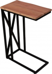 SAM Lotta s&uuml;learvutilaud, tahke akaatsiapuit + naturaalne v&auml;rv, musta metallraamiga k&uuml;ljelaud, 46 x 25 x 67 cm