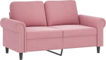 Samtsofa mit Fu&szlig;hocker Rosa - 2er Set, 120/140 cm, Wohnzimmer Model3202243