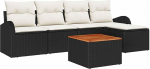 Modulares Garten-Sofa-Set Schwarz Poly-Rattan, 5 istekohta, UV-best&auml;ndig, f&uuml;r Au&szlig;enbereiche Model3347565