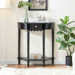 Moderner 2-stufiger Eingangstisch, Konsolentisch aus Holz f&uuml;r das Wohnzimmer, stilvoller Flurtisch mit Ablagefl&auml;chen, perfekt hinter der Couch (80 cm)