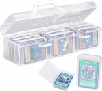 NiHome Transparent Card Deck Box with 9 Compartments for MTG, Trading Cards, Playing Cards, Water and Dustproof Trading Card Storage Box for Collectors, Portable with Handle, Made of Durable PP