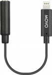 Movo IMA-1 3,5 mm TRRS mikrofoniadapteri kaabel Lightning &uuml;hendusega dongle, mis &uuml;hildub Apple iPhone'i, iPadi, nutitelefonide ja tahvelarvutitega, optimeeritud mikrofonide/Pro Audio jaoks, must
