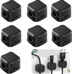 Magnetischer Kabel-Organizer-Halter, 8 St&uuml;ck, Schreibtisch-Kabel-Clip-Management-System mit starkem Klebstoff, einfach zu installieren, Kabel-Ladeger&auml;t-Halter f&uuml;r Nachttisch, K&uuml;chenger&auml;te, B&uuml;ro, keine