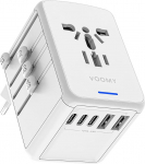 VOOMY reisipistik &uuml;le 170 riigi, 3 USB-C ja 2 USB-A valge