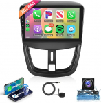 2G + 64G Android Autoradio 2 DIN Peugeot 207 2006-2015 jaoks koos traadita Apple Carplay Android auto navigatsioon GPS WiFi 9-tolline autoraadio koos Mirror Link Bluetooth FM/RDS DAB/OBD/DVR/HiFi/SWC tagurdamine
