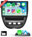 10.1-tolline Carplay autoraadio Citroen C1/Toyota Aygo/Peugeot 107, podofo puuteekraaniga Android 2G+64G koos juhtmevaba Carplay Android autoga, Bluetooth/GPS/WiFi/FM/RDS/HiFi/USB/juhtimisratta juhtimispuldiga