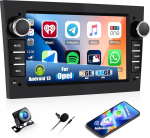 CAMECHO 2+64G 7-tolline navigatsiooniga autoraadio Opel Astra Antara Vectra Corsa Zafira Meriva Combo, Android 13 traadita Carplay Bluetooth HD raadio Androidiga auto GPS WiFi FM/RDS EQ + Canbus tagumine vaade