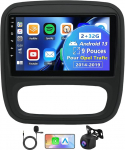 Autoradio Opel Vivaro B Nissan NV300 Renault Trafic X82 2014-2019, Android 13 Carplay Android auto 9-tollise Ultra HD puuteekraaniga Mirror Link DAB+ Bluetooth FM HiFi-navigatsioon WiFi AHD-kaamera, 2+