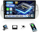 [Qualcomm 8 Core 4+64G] SIXWIN Android 13 autoraadio koos CarPlay/Android Car/DSP-ga Fiat 500 2007-2015.9-tollise puuteekraaniga WiFi GPS Bluetooth FM/RDS EQ + tagurduskaamera