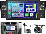 [8-tuumaline] Hikity 4+64G Android 15 autoraadio Carplay Android auto Fiat Punto (2005-2009), Fiat Linea (2007-2011), 7-tolline puuteekraan Bluetooth 5.0 WiFi GPS RDS FM raadio Mirror Link 32 Band EQ