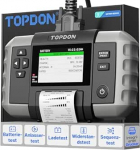 TOPDON autoaku tester BT600 Plus 6V/12V/24V aku testid, 100-2000CCA 12V/24V starditest/laadimistest/s&uuml;steemi test, autoaku tester koos sisseehitatud aku ja printeriga, 2 paaritud klemmidega