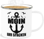 Email Tinamug - avaldus - Moin ihr Spacken mit Anker - Must - 300 ml - Valge h&otilde;be - avaldused Moinsen Mug Happy New Year Pack Cups New Year