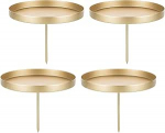 Romadedi k&uuml;&uuml;nla hoidja advendikandle kuldne p&uuml;stk&uuml;&uuml;nal 10 cm - 4 k&uuml;&uuml;nla hoidja komplekt ilma tihvtita k&uuml;&uuml;nla hoidja sisestamiseks advendiplaadi metallist DIY advendikandle kaunistamiseks