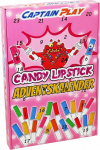 CAPTAIN PLAY Candy Lipstick Adventskalender 2025 mit 24 S&uuml;&szlig;waren Lippenstift einzeln verpackt, 120g
