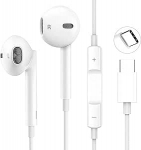 USB-C-Kopfh&ouml;rer f&uuml;r iPhone 16, Typ C, kabelgebunden, mit Mikrofon und Lautst&auml;rkeregler, HiFi-Stereo-Ger&auml;uschunterdr&uuml;ckung, Kopfh&ouml;rer mit Kabel f&uuml;r iPad Pro, iPhone 17/16/15 Pro Max/Plus, Samsung