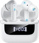 Bluetooth k&otilde;rvaklapid, 6 mikrofoni, ENC m&uuml;rasummutus selgemate k&otilde;nede jaoks, traadita Bluetooth 5.4 HiFi Deep Bass, USB C k&otilde;rvaklapid, 48 tundi, LED, IPX7 veekindlad spordik&otilde;rvaklapid, valged