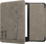 kwmobile H&uuml;lle kompatibel mit Amazon Kindle Paperwhite (2024)/Colorsoft H&uuml;lle - Kunstleder Cover - Pusteblume Love Grau