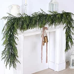 Kunstlik j&otilde;ulugirlandid, Real Touch Norfolk Pine Garland, kunstlik roheline girlandid puhkuseks, kamin, mantel, sisekujundus (1 tk, 9 jalga)