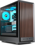 FOIFKIN M1 PC Case - Wood Walnut Front, Pre-Installed 4 PWM ARGB Fan, ATX Mid-Tower Gaming PC Case, with Type-C, Black (Black, M1)