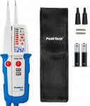 PeakTech 1096 Current Tester Voltage Tester Double Pole + Dual Display & FI Test, Dust & Water Protection (IP64) LCD Display + Torch, Continuity Tester, Voltage Meter 6V-1000V