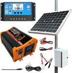 P&auml;ikesepaneelide komplekt 6Solar Power System koos autoinverteriga, USB autoadapter, kaks USB autoadapterit, mobiilne p&auml;ikesepaneelide liitiumaku matkaautode / v&auml;ljas, kaamera