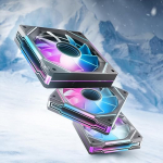 AsiaHorse RGB PC Fan 120 mm Case Fan 3 Pieces [Infinity Mirror] [HDB] 1800RPM 5V3PIN ARGB and 12V4PIN PWM Fan, 50,000 Hours Life AMICI5GT Black