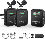 Moman C2X 2,4 GHz juhtmevaba lapselmikrofon Lavalier mikrofon juhtmevaba s&uuml;steem kuni 100 m DSLR kaamerale, videokaamerale, Canon Sony Nikon nutitelefonile, s&uuml;learvutile.