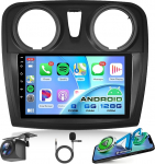 8 Core 6G + 128G Android autoradio Renault Dacia Logan 2 Sandero B52 2012-2019 traadita Carplay Android auto 9-tolline puuteekraaniga autoraadio navigatsioon WiFi 360&deg; Panorama Mirror Link Bluetooth FM/RDS