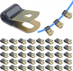 40 St&uuml;ck R-Typ-Kabel-Clips, Nylon-Kabelklemmen, schwarze Drahtklemme, Kabelbefestigungsklemme f&uuml;r elektrische Kabel, Leitungen, Kabelf&uuml;hrung, Kabel-Organizer