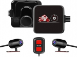 VSYSTO Dashcam mootorratta, 130 &deg; laia nurgaga topelt objektiiviga mootorratta kaamera ees ja taga 1080P, WiFi veekindel spordikaamera &ouml;ise n&auml;gemise, G-sensoriga, WDR, loop salvestamine