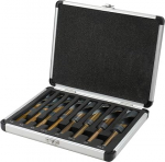 Hoteche 8-Piece 1/2 Inch HSS Drill Bit Set - High Quality Metal Drill Bit Set with 14-25.5 mm Diameter - Ideal for Stainless Steel, Chrome Steel and Square Tubes - Robust Aluminium Packaging