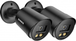 SANNCE 1080P TVI Bullet Outdoor Security Camera, 2 Pack, Full Colour Night Vision Outdoor Camera with 2 Warm Lights, IP66 Weatherproof for Outdoor Use