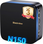 Blackview MP60 N150 MINI PC 2025 Uus Intel Twin Lake N150 (Beats N97/N95, kuni 3,60 GHz), 16GB RAM 512GB M.2 SSD Mini arvuti, 4K UHD Dual HDMI, Win11 Pro, 5G WiFi, Mini lauaarvuti kontorisse/kodusse
