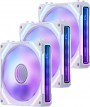Redragon GCF012 Reverse 120mm PC korpuse ventilaator, Daisy Chain &uuml;hendus, 5V 3-pin ARGB valgustus, 4-pin PWM korpuse ventilaator, radiaator/arvuti korpuse jahutamiseks, 120x120x25mm, pakett 3, valge