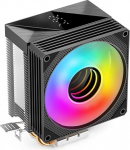Jungle Leopard KF200-DGT 2 soojusjuhtme v&auml;rviline LED protsessorijahuti temperatuuri n&auml;iduga, 3PIN 2200RPM 34CFM 9 cm ventilaator, LGA115X/1200/17XX/1366, FM1/FM2/AM2/AM3/AM4/AM5 jaoks (BK)