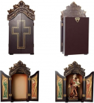 DRW Figure Cabinet with Decorated Doors for Hanging 10 x 6 x 21 cm Resin Various Colours 10 x 6 x 21 cm
