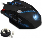 zelotes Juhtmega m&auml;nguhiir 4000 DPI, 12 programmeeritavat nuppu, reguleeritav kaal, RGB valgustus, ergonoomiline disain, hiir koos kaabliga PC-le, Macile, s&uuml;learvutile, must