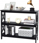 LIFEZEAL konsoollaud 3 tasandit, kitsas sissep&auml;&auml;sulaud, X-kujulise raamiga koridorilaud, t&ouml;&ouml;stuslik k&uuml;ljelaud elutuppa, sissep&auml;&auml;su ja koridori jaoks, 100 x 33 x 80 cm (must)