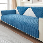 LINGKY diivanikate, pehme flanell diivanipadja kate, libisemisvastane diivanikaitse, 1-/2-/3-kohaline, diivanikate diivanile, diivani viskamine, L-kujuline, diivanikaitse (sinine, 90 x 160 cm)