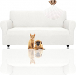 ZNSAYOTX Super-Stretch-Couchbezug, Universal-Sofabez&uuml;ge f&uuml;r Wohnzimmer, Hunde, haustierfreundlich, M&ouml;belschutz, angepasste Spandex-Sofabez&uuml;ge mit rutschfesten Schaumstoffst&auml;bchen (Wei&szlig;, Sofa)