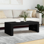 AUVYI kohvilaud must 102 x 50 x 36 cm puidust materjalist kohvilaud elutoa m&ouml;&ouml;bel k&uuml;ljelaud ristk&uuml;likukujuline salongilaud