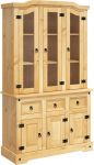 Hommdiy Highboard, palju panipaiku pakkuv k&uuml;ljepaneel, sahtlitega elutoa kapp ustega, kapi, k&uuml;lgkapp, massiivne m&auml;nnipuit, 112 x 43 x 196, pruun