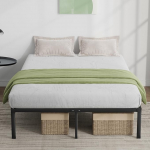 Novilla Bettgestell 140 x 190 cm, Metallbett mit Metall Lattenrosrt, Bettgestelle 30,5cm H&ouml;he, Leichte Monrtaghe und Stauraum unter dem Bett, Schwarz