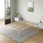 Novilla metallist voodi Metallist raamvoodi lamelliraamiga t&auml;iskasvanutele, lastele, teismelistele, 180 x 200, cm, valge