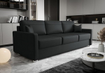 Avanti DL nahast diivan - ehtne nahast diivan magamisfunktsiooniga ja voodikastiga - XL diivan 230 cm - naturaalne nahk Madras, klassikaline disain, mugav ja vastupidav (must)
